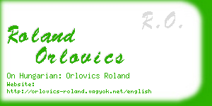 roland orlovics business card
